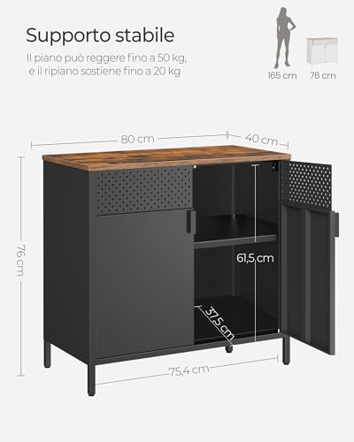 SONGMICS Mobiletto Contenitore in Metallo - immagine 2