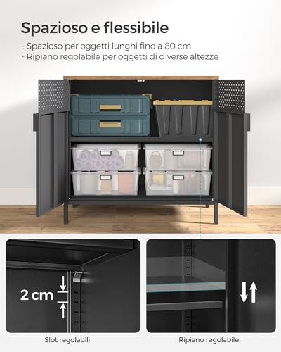 SONGMICS Mobiletto Contenitore in Metallo - immagine 4