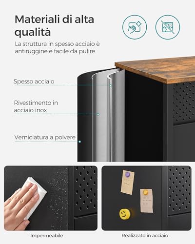 SONGMICS Mobiletto Contenitore in Metallo - immagine 5
