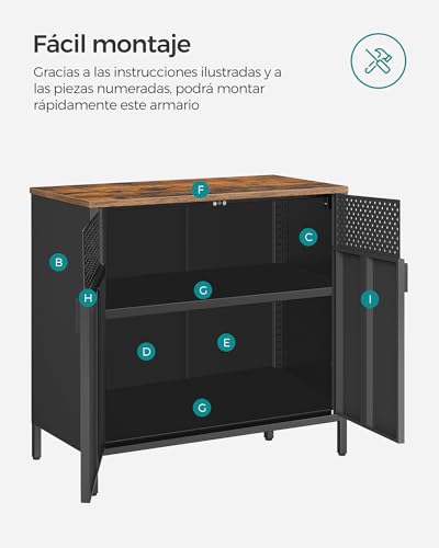 SONGMICS Mobiletto Contenitore in Metallo - immagine 7