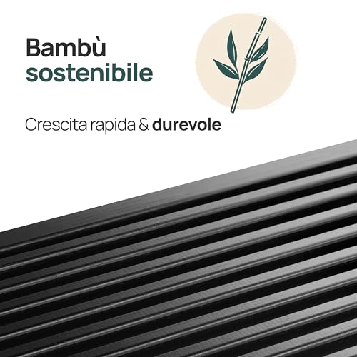 Panca in bambù nero senza schienale - immagine 1