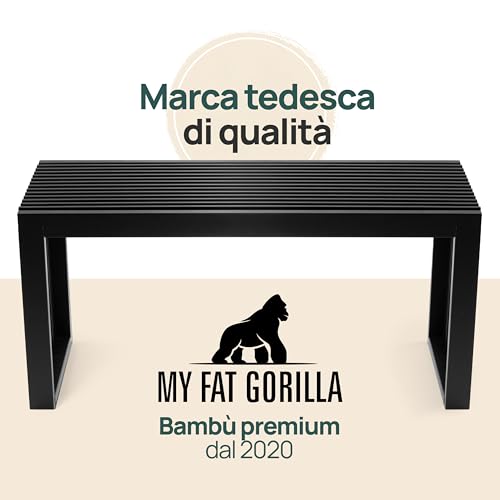 Panca in bambù nero senza schienale - immagine 2