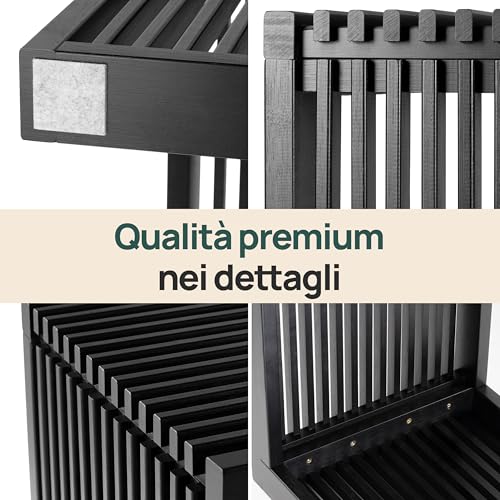 Panca in bambù nero senza schienale - immagine 4