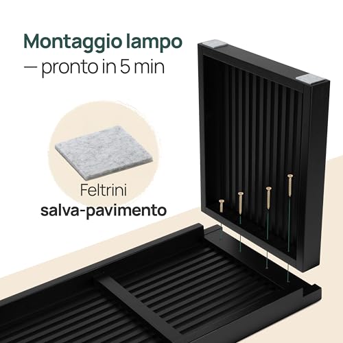 Panca in bambù nero senza schienale - immagine 5