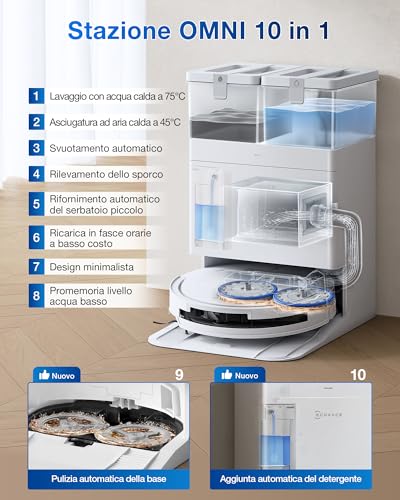 ECOVACS DEEBOT T50 PRO OMNI Gen2 Robot Aspirapolvere - immagine 6