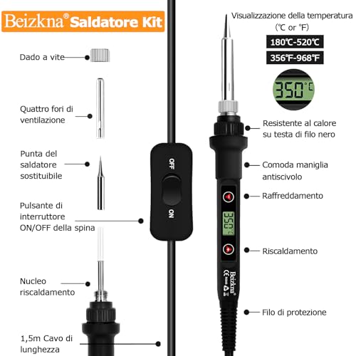 Kit Saldatore a Stagno 80W LCD Regolabile - immagine 4