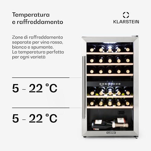 Klarstein Cantinetta Vino Refrigerata a Doppia Zona - immagine 3