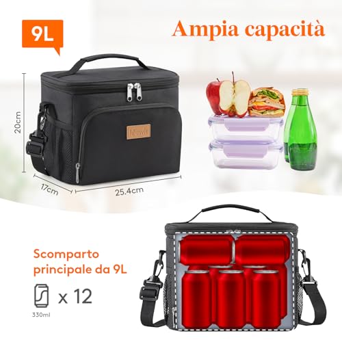 Lifewit Borsa Termica Porta Pranzo 9L - immagine 5