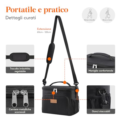 Lifewit Borsa Termica Porta Pranzo 9L - immagine 8