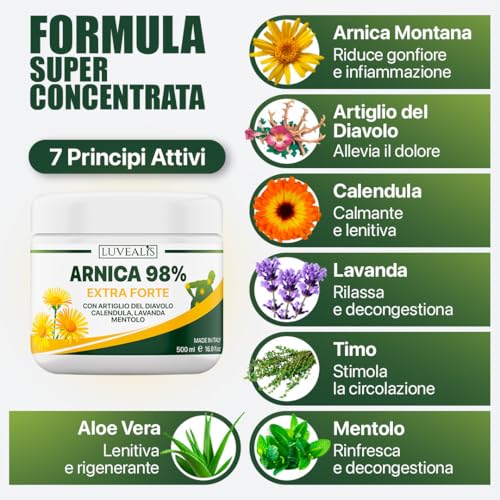 Arnica Gel Extra Forte 500ml per Uso Umano - immagine 2