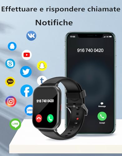 RUIMEN Smartwatch Uomo Donna Chiamate Bluetooth - immagine 5