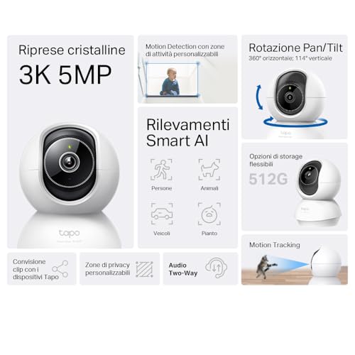 Tapo C230 Telecamera Wi-Fi Interno 3K 5MP - immagine 2