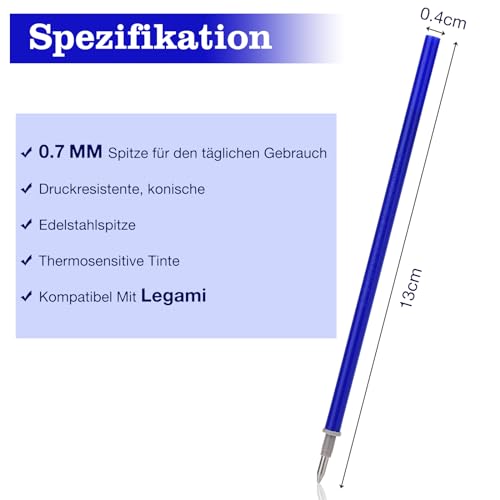 Refill Penna Gel Cancellabile Blu - 14 Pezzi - immagine 1