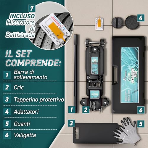 TRESKO Cric idraulico 2,5T con valigetta - immagine 5