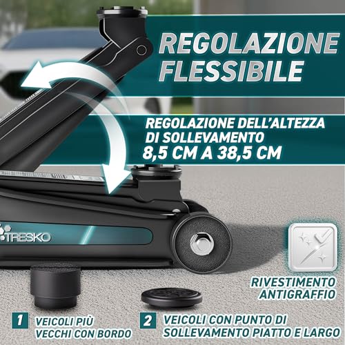 TRESKO Cric idraulico 2,5T con valigetta - immagine 6