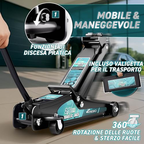 TRESKO Cric idraulico 2,5T con valigetta - immagine 7