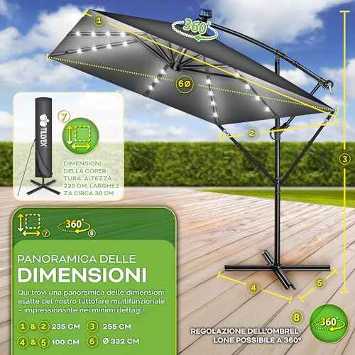 Ombrellone Decentrato tillvex Ø 330 cm - immagine 2