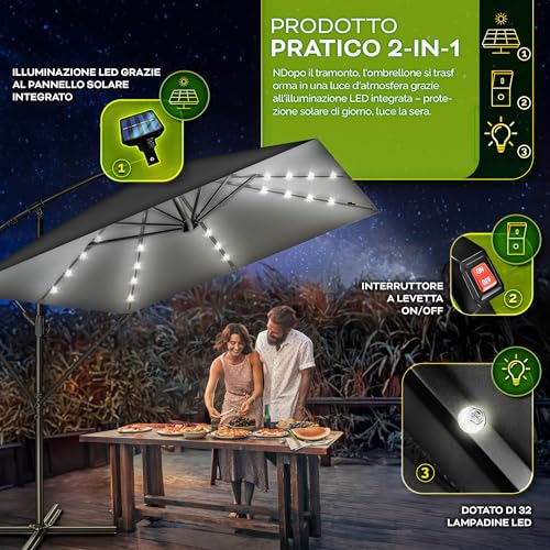 Ombrellone Decentrato tillvex Ø 330 cm - immagine 5