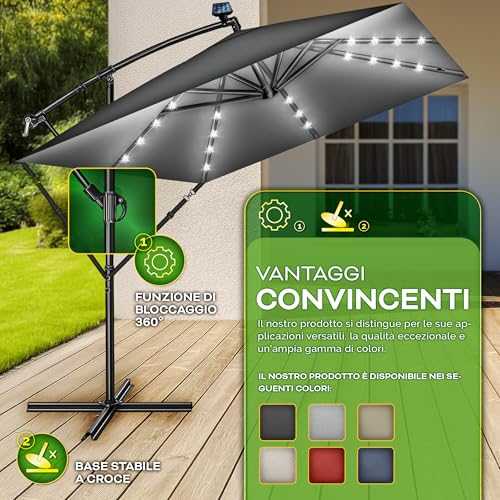 Ombrellone Decentrato tillvex Ø 330 cm - immagine 7