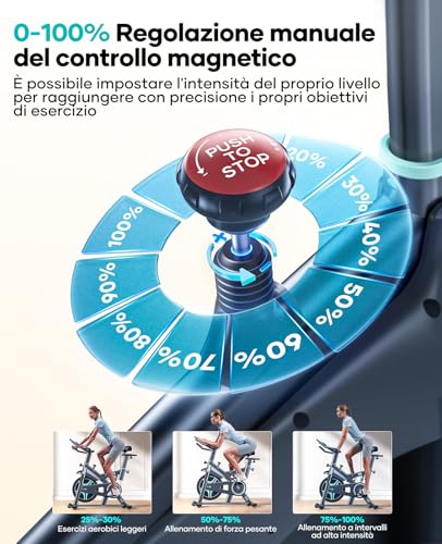 Cyclette Toputure con App e 100 Livelli di Resistenza - immagine 3