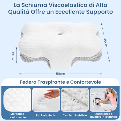 Cuscino Cervicale Ortopedico Memory Foam - immagine 2