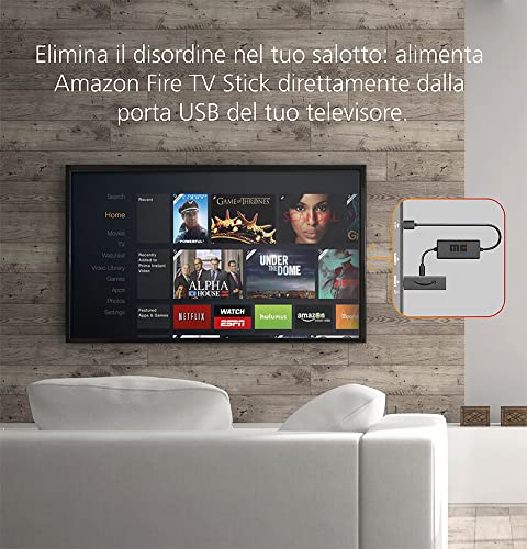 Amazon Fire TV Stick HD con cavo alimentazione USB - immagine 2