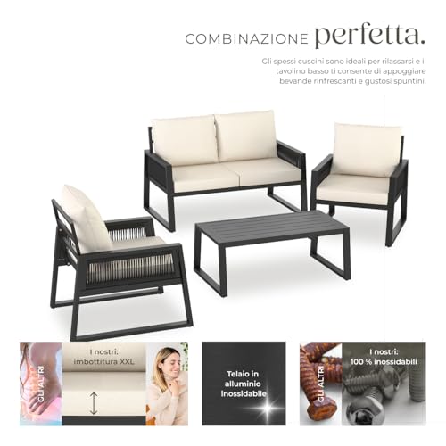 Set Salottino da Giardino Tectake in Alluminio - immagine 2