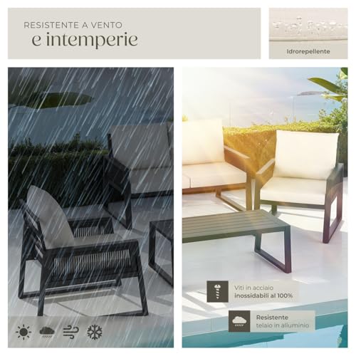 Set Salottino da Giardino Tectake in Alluminio - immagine 6
