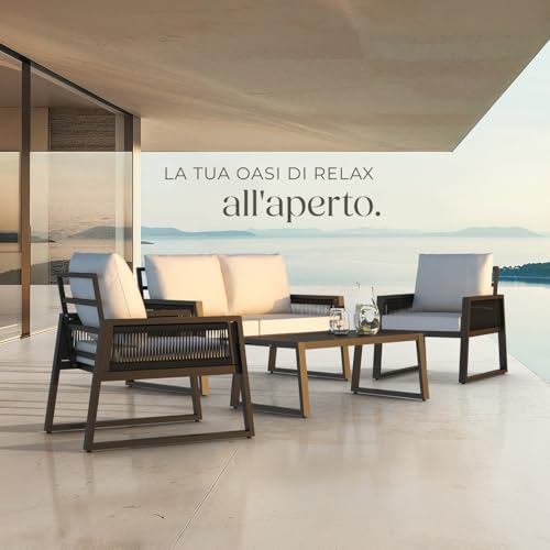 Set Salottino da Giardino Tectake in Alluminio - immagine 7