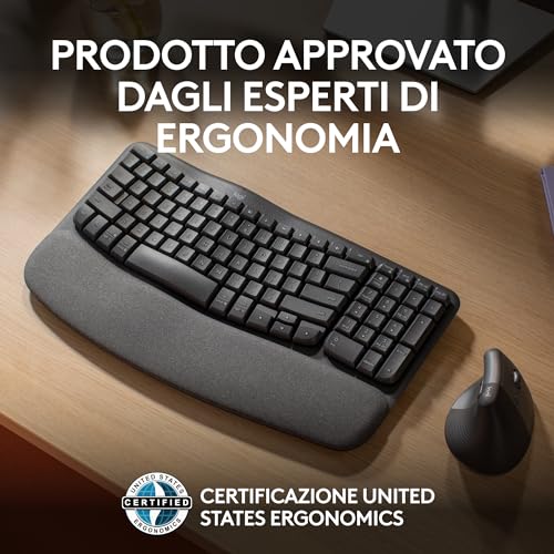 Logitech Wave Keys tastiera wireless ergonomica - immagine 5