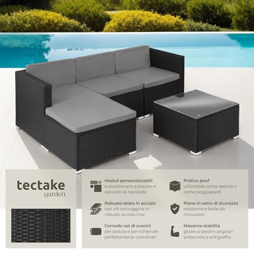 Set salottino in Rattan nero per giardino - immagine 1