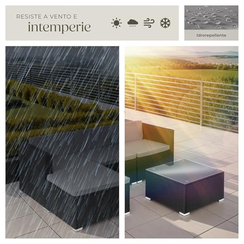 Set salottino in Rattan nero per giardino - immagine 6