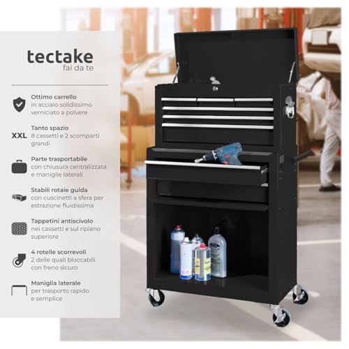 Carrello Portautensili Officina Nero - immagine 2