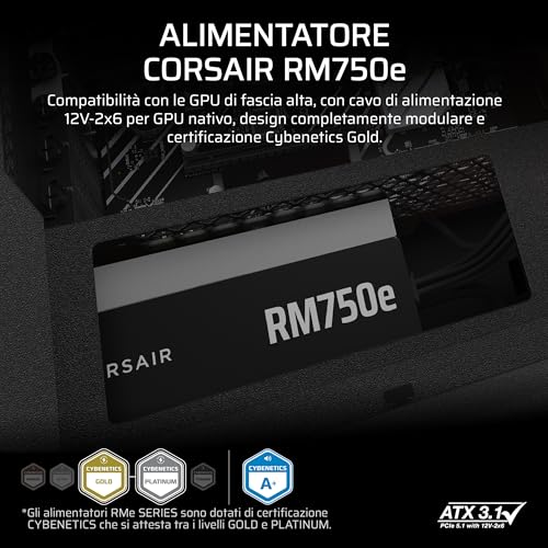 CORSAIR RM750e Alimentatore ATX Modulare - immagine 1