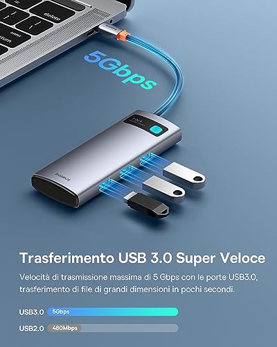 Baseus Hub USB C 7 in 1 Adattatore - immagine 4