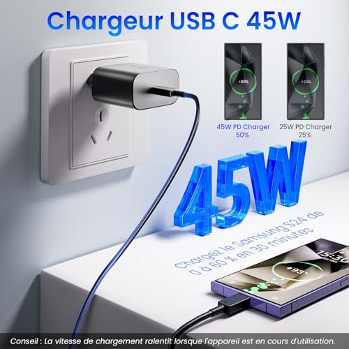 Caricabatterie USB C 45W per Samsung Galaxy - immagine 1