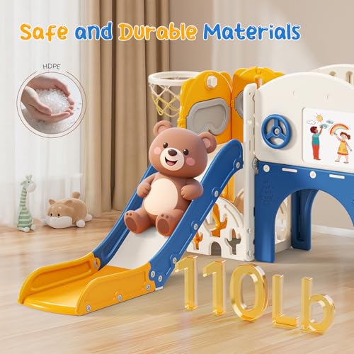 Scivolo per bambini con canestro da basket, 6 in 1 - immagine 7