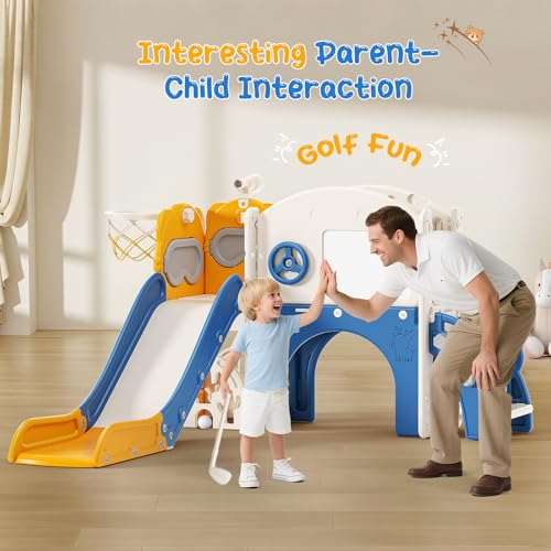 Scivolo per bambini con canestro da basket, 6 in 1 - immagine 8
