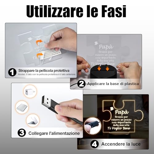 Lampada Regalo per Festa del Papà in Acrilico - immagine 2
