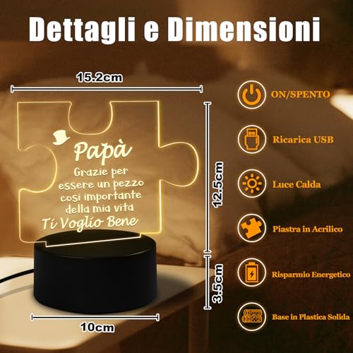 Lampada Regalo per Festa del Papà in Acrilico - immagine 3