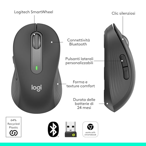 Logitech Signature M650 Mouse Wireless per Mani Piccole - immagine 7