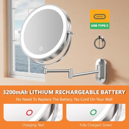 Specchio Trucco Auxmir 30X LED Estensibile - immagine 1