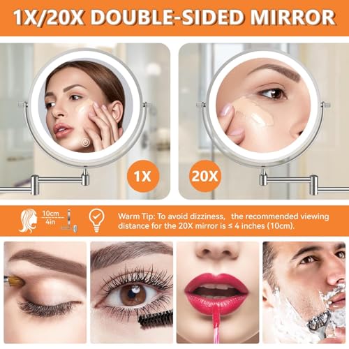 Specchio Trucco Auxmir 30X LED Estensibile - immagine 3
