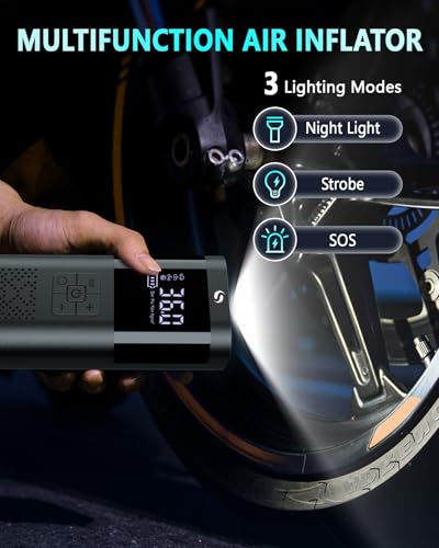 Compressore Aria Portatile con Manometro e Luce LED - immagine 4