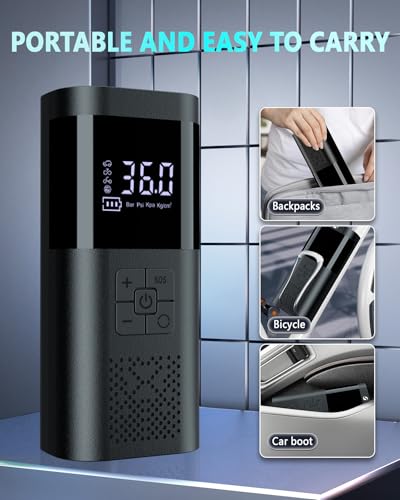 Compressore Aria Portatile con Manometro e Luce LED - immagine 5