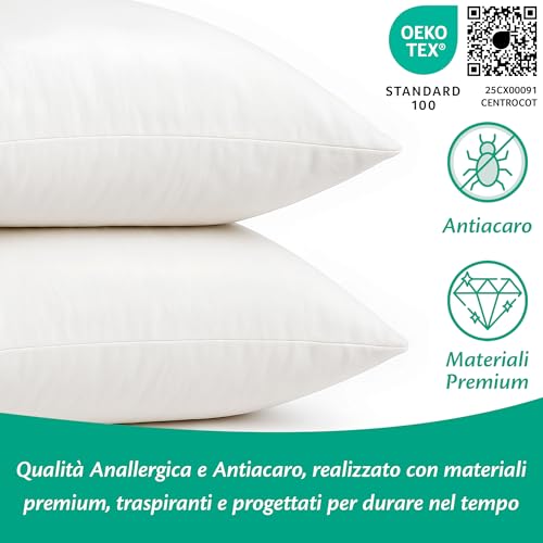 Flowen Cuscini Letto Coppia di Guanciali 50x80 - immagine 3