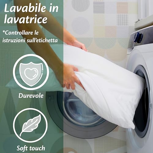 Flowen Cuscini Letto Coppia di Guanciali 50x80 - immagine 6