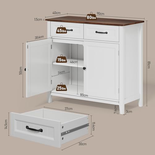 Bealife Credenza Cucina Marrone 90x40x80cm - immagine 2