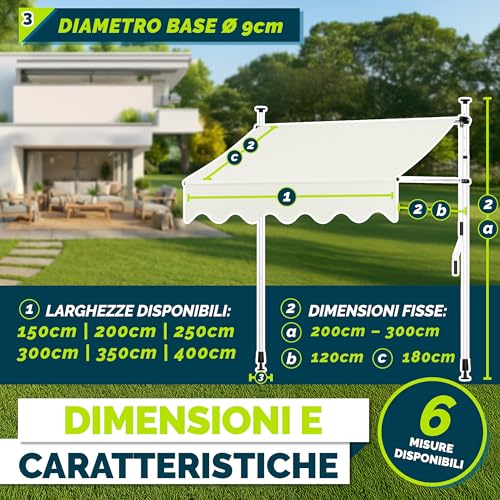 Tenda da Sole a Bracci con Manovella 200cm - immagine 5