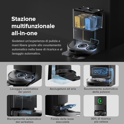 Roborock QV 35A Robot Aspirapolvere Nero - immagine 4